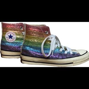 2018 Converse Pride x Miley Cyrus Rainbow Glitter High Tops